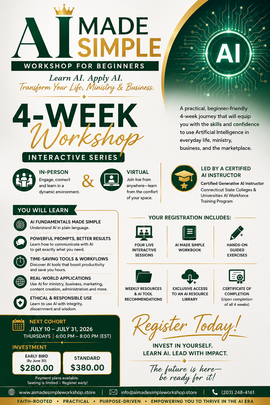 AI Made Simple Workshop for beginners 4 week session