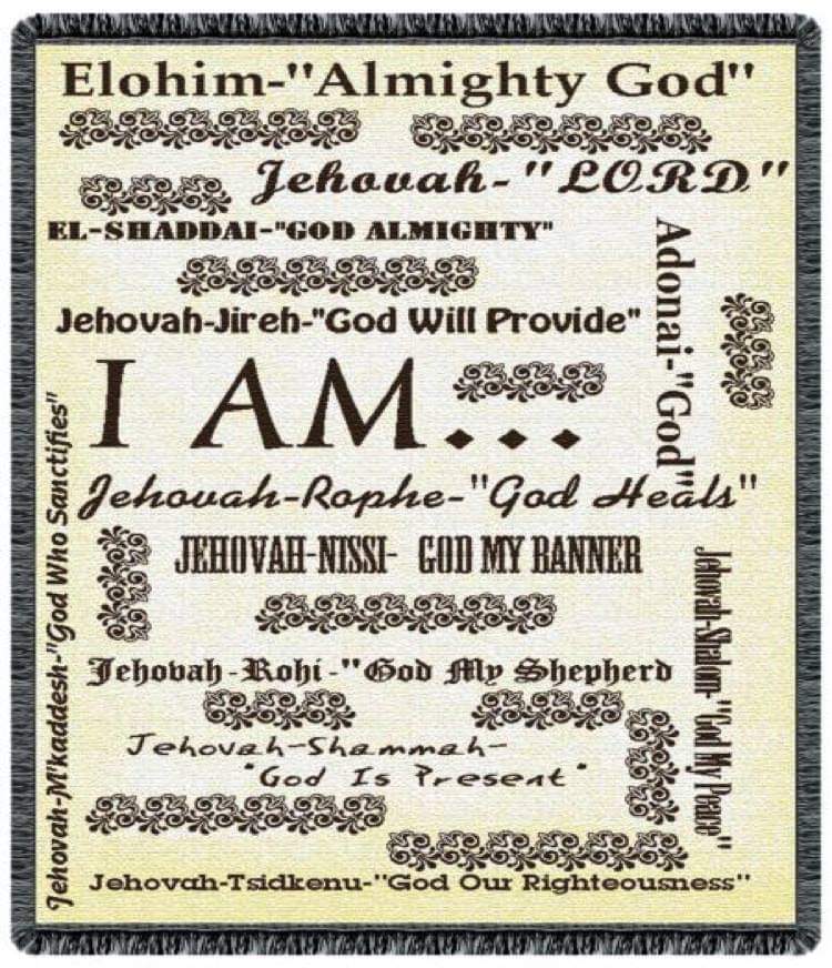 I AM Names of God Inspirational Throw